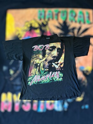 Vintage Bob Marley T-Shirt Adult XL Natural Mystic Rap Tee 80s 90s