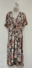 QUIZ Floral Print Faux Wrap Midaxi Dress (Size UK 16)