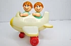 "Rare" Vtg 2 seater Jet Airplane Toddler Toy W/2 Little People W/Arms  China