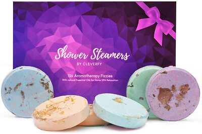 Cleverfy Aromatherapy Shower Steamers - Variety Pack of 6 Shower Bombs