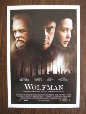 Filmplakatkarte / moviepostercard  Wolfman  Benicio Del Toro, Anthony Hopkins