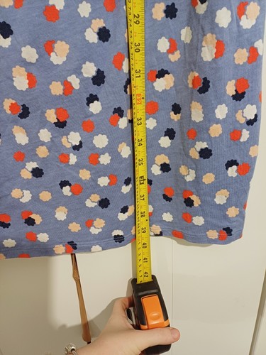 Boden Dress Size 14 Blue Spotty Jersey Casual Spring Summer - Picture 6 of 8