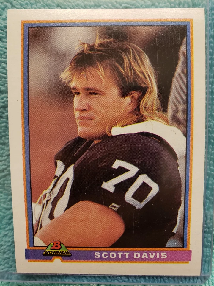 1991 BOWMAN SCOTT DAVIS #250 LOS ANGELES RAIDERS  - Image 2 of 4