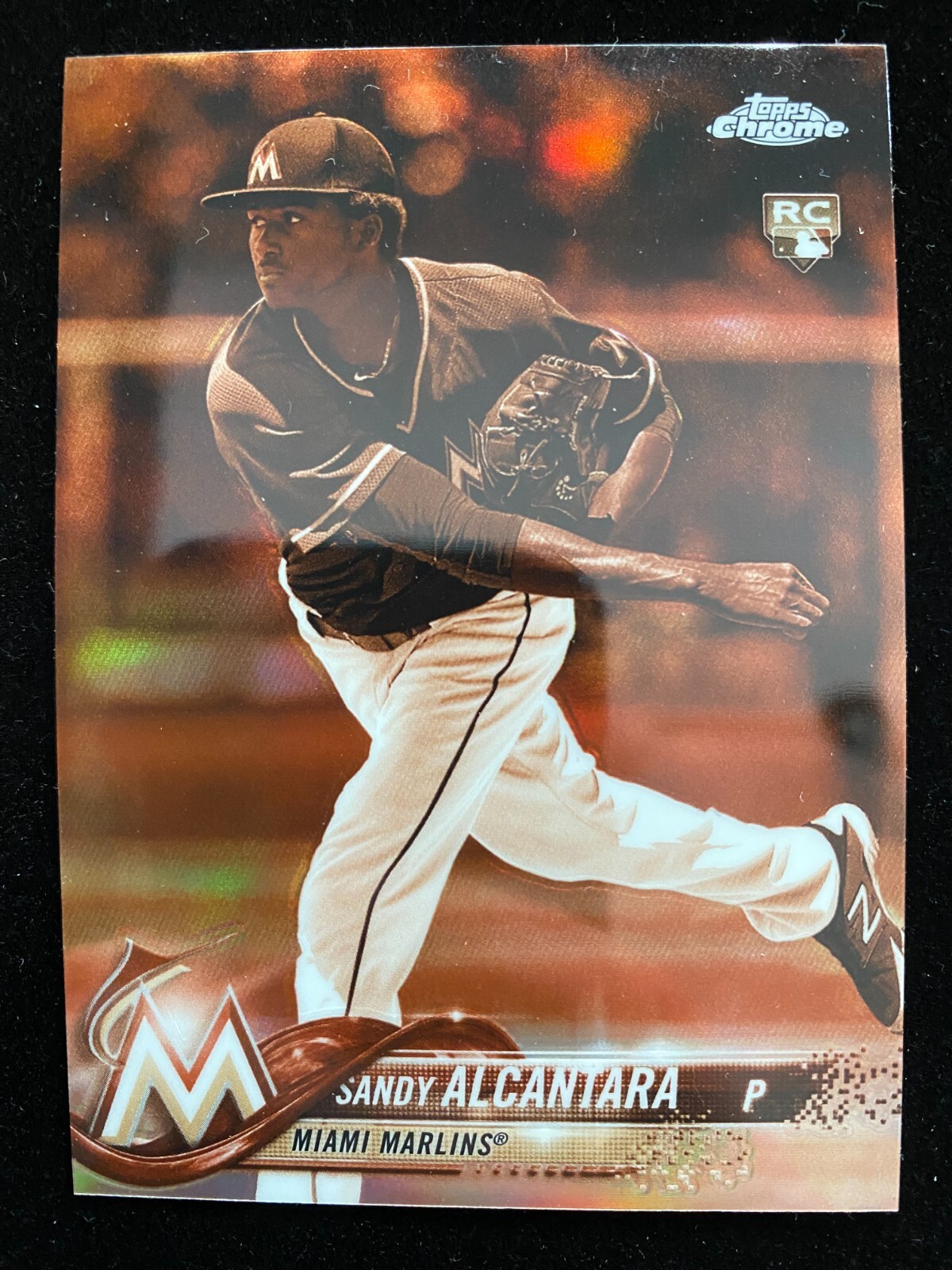 2018 Topps Chrome Sandy Alcantara Rookie Sepia Refractor #128 Marlins RC Ace SP