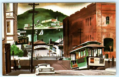 POSTCARD Cable Car 514 Hyde Street San Francisco California Artist Rendering