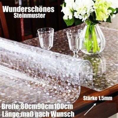 Tischfolie Tischdecke Transparent 1.5mm mit Muster weich Tischfolie Schutzfolie