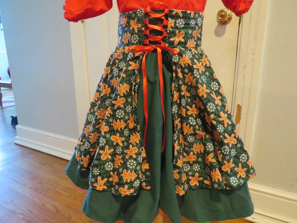 Vestido de Navidad de pan de jengibre para niñas Foto 4 de 4