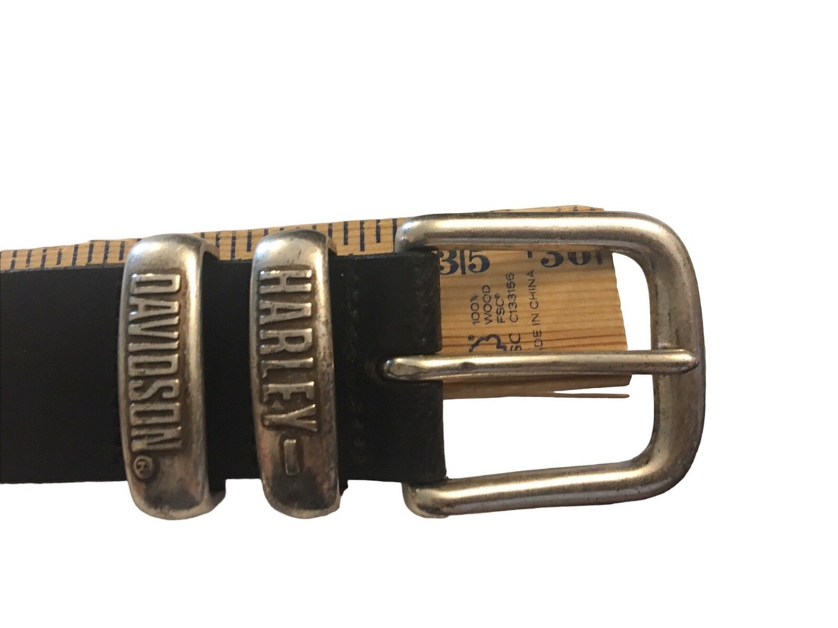 HARLEY DAVIDSON Black Leather Belt 30 display picture 1