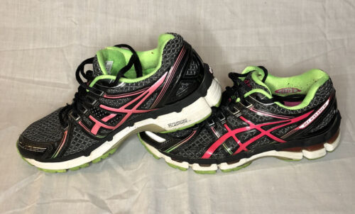 Asics Gel Kayano 19 IGS T350N Athletic Women's Shoes Black Pink Sz 8 Duomax  | eBay