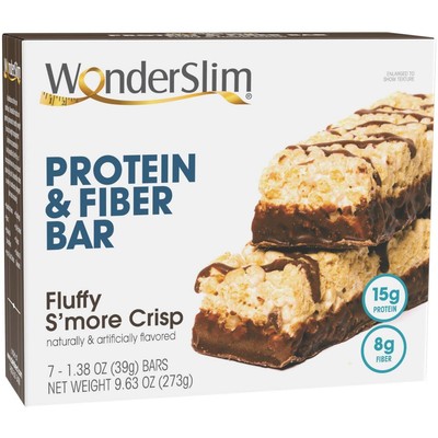 WonderSlim Protein & Fiber Bar, Fluffy S'more Crisp, Gluten Free, Keto Friend...