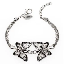 two Butterfly bracelet with 44 pcs black Cubic Zirconia Jewelry By Controse