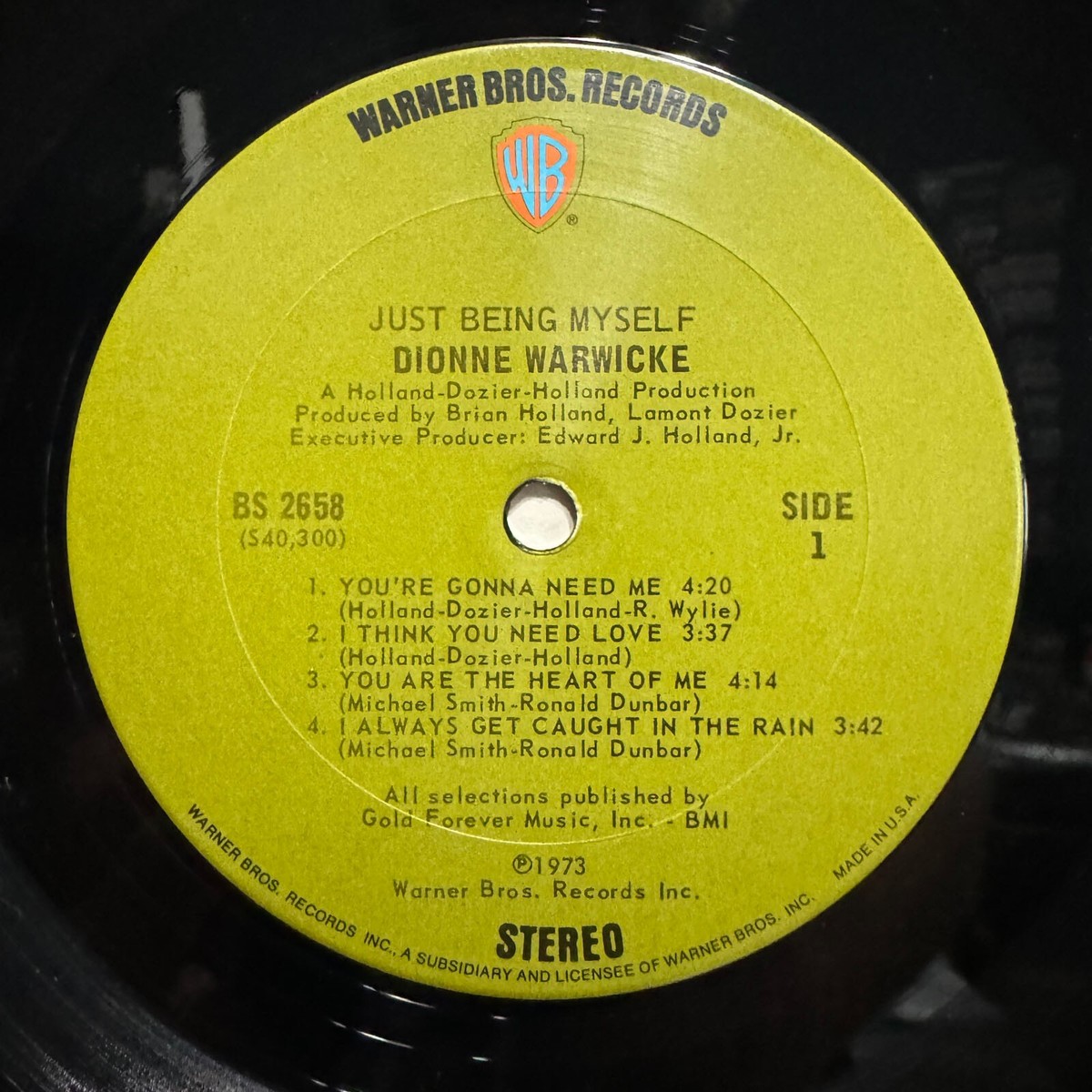 DIONNE WARWICK - JUST BEING MYSELF (VINYL LP) 1973 RARE!! WARNER