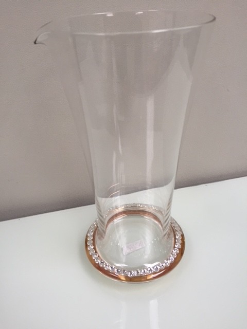 Glas Wasser Saft Krug Krug Vase Diamanten 24 cm hoch 1 Liter