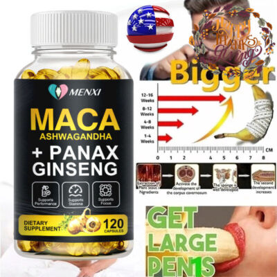 Male Enhancing Libido 120 Capsules - Maca Root,Massive Girth Enlargement Support