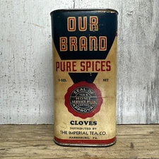 Vintage OUR BRAND Colorado Coffee Co - Denver Cloves Spice Tin Advertising