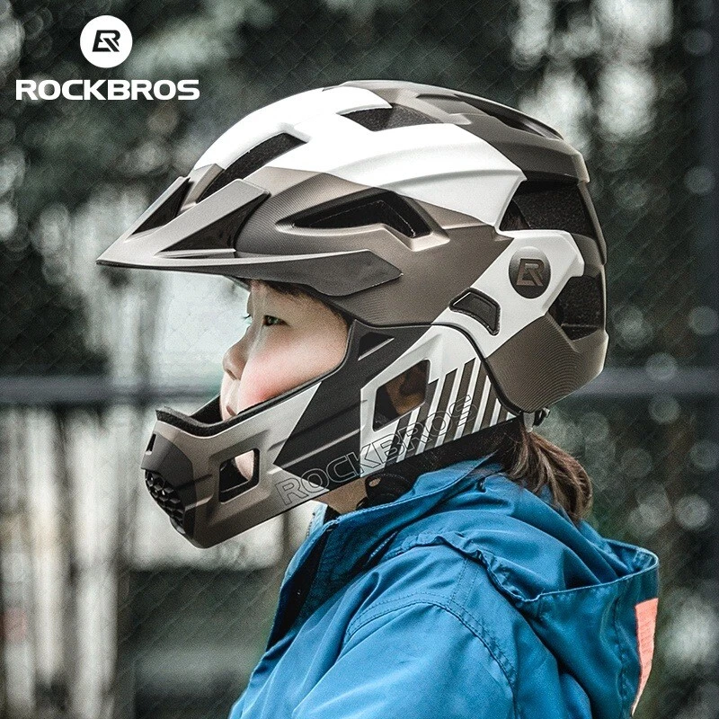 ROCKBROS Casco de Bicicleta para Niños Cara Completa Desmontable Ultraligero con Luz Trasera Foto 2 de 4