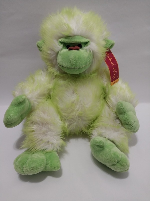 Vintage Animal Alley Monkey 18" Green Hairy Plush NWT 2008 - Rare