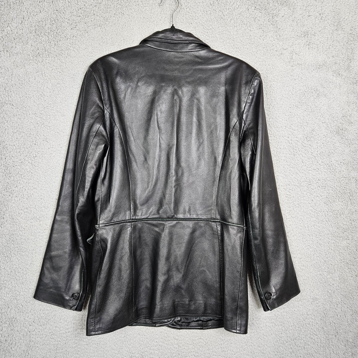 BALLY Black Button up Leather lined Jacket Size 10 Made In