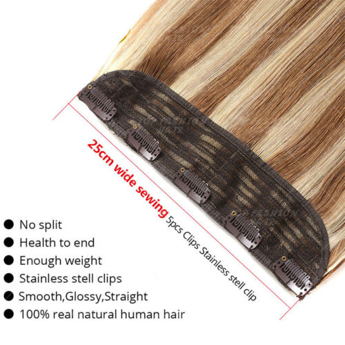 Extension Capelli Umani One Piece Clip In Remy 100% Mezza Testa Piena Balayage 100gr - Foto 21 di 43