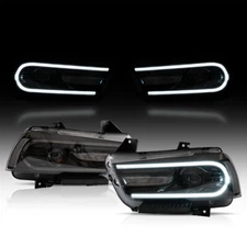 VLAND Dual Beam Halogen Headlights For 2011-2014 Dodge Charger R/T SE Front Lamp