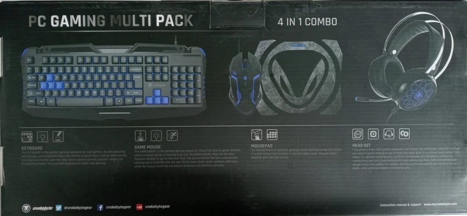 Snakebyte Keyboard And Mouse Combo With Mouse Pad, Gaming Headset Wire - Image 2 of 4