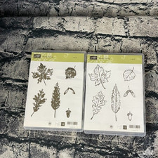 Stampin' Up GENTLY FALLING 123804 Set of 12 Stamps in 2 cases