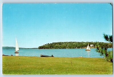 Brainerd Minnesota Postcard Madden Lodge Pine Beach Gull Lake Family Resort 1960