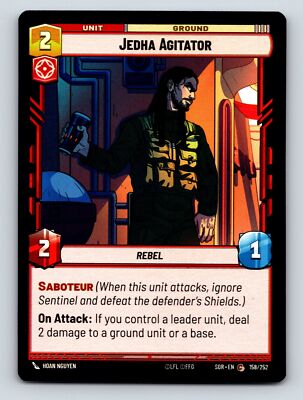 Rebel Jedha Agitator Unit Ground Saboteur Attack Power 2C 1H 2P