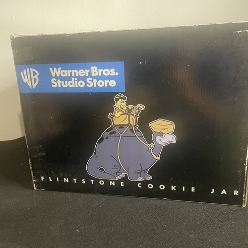VTG Warner Bro Fred Flintstone Dino Dinosaur Quarry Cookie Jar 1997 Original Box - Picture 8 of 9