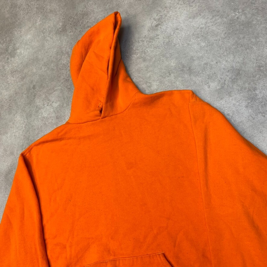 Russell Athletic Hoodie Mens Large Vintage Blank Pullover Sweatshirt, Orange image 2