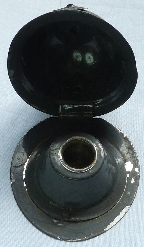 WW1 FRENCH MILITARY POILU SOLDIER'S HELMET INKWELL #1 - image 2 of 4