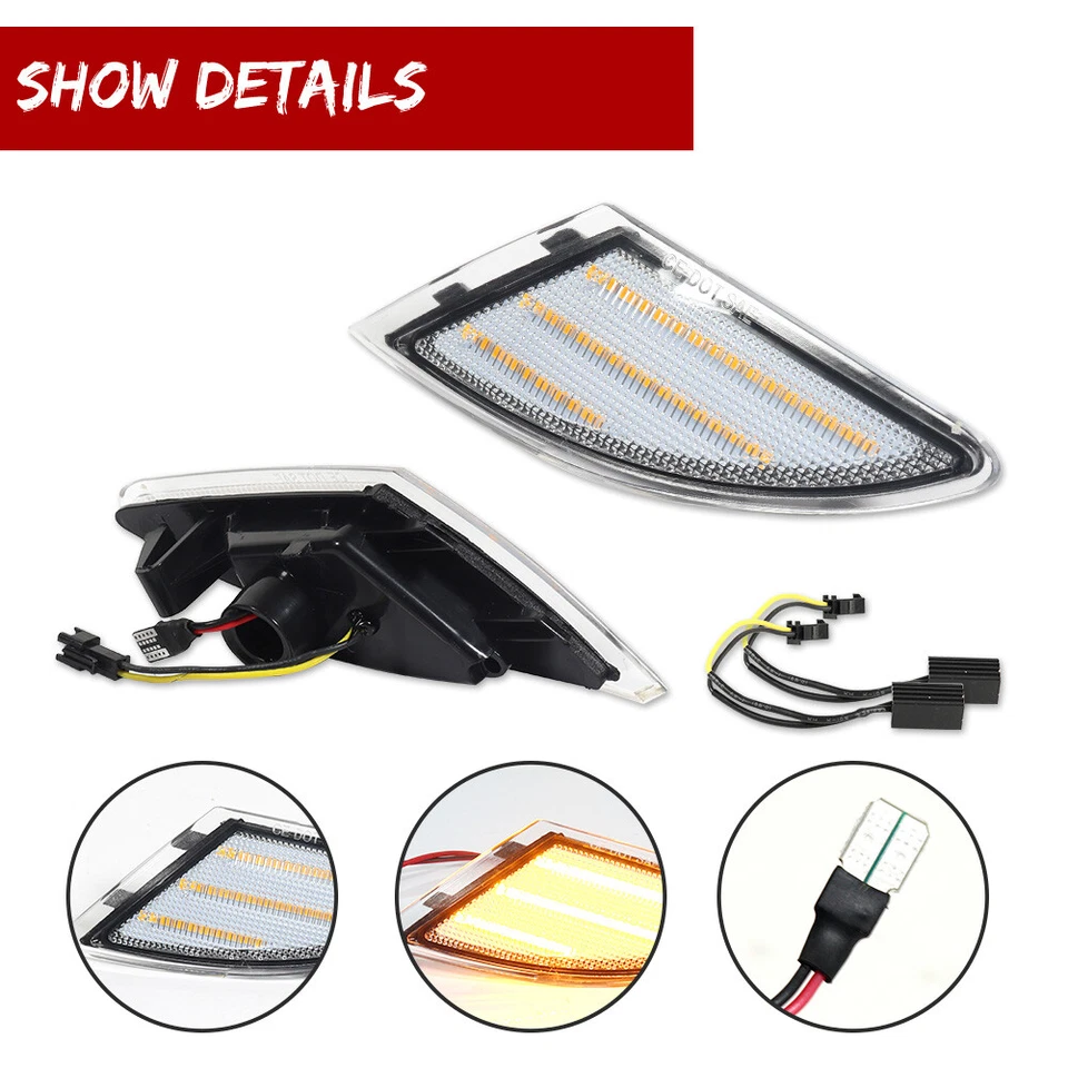 Lámparas LED ámbar marcador lateral transparente para Mercedes Benz R251 R320 R350 R500 W251 R63 Foto 3 de 4