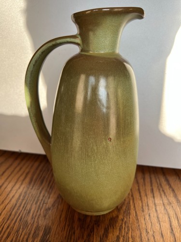 Vintage 1966 Frankoma Art Pottery Pitcher #835 Prairie Green Brown Glaze 8" - 第 1/10 張圖片