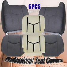 For GMC Sierra 1500 2500 3500HD 2003-2007 Dark Gray Front Seat Cover&Front Foam