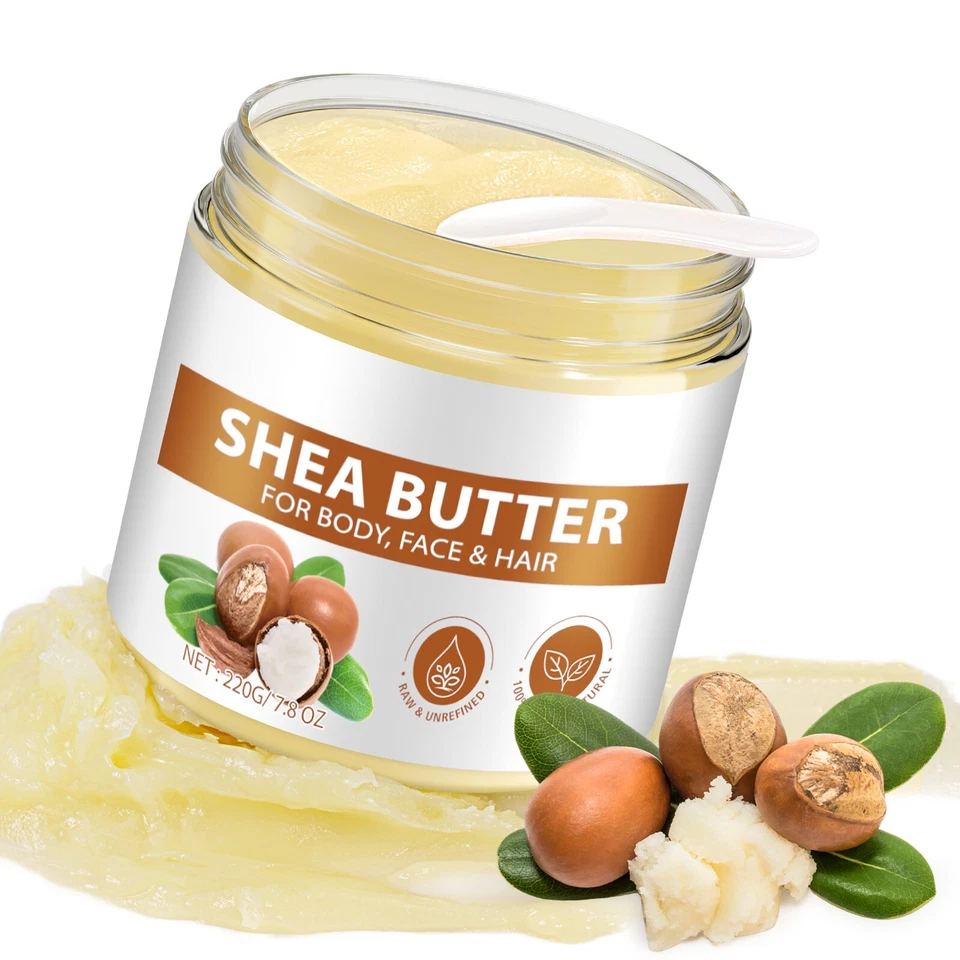 Shea Butter, Pure Natural Shea Butter Raw Organic Body Butter Enriched with Vita - Image 2 of 4