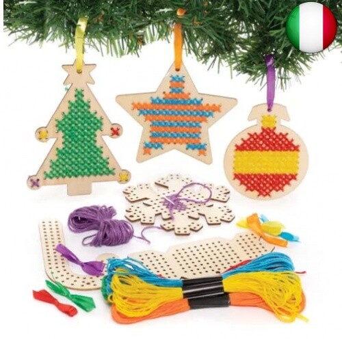 Baker Ross FC155 - Kit di decorazione per punto croce, motivo: Natale per