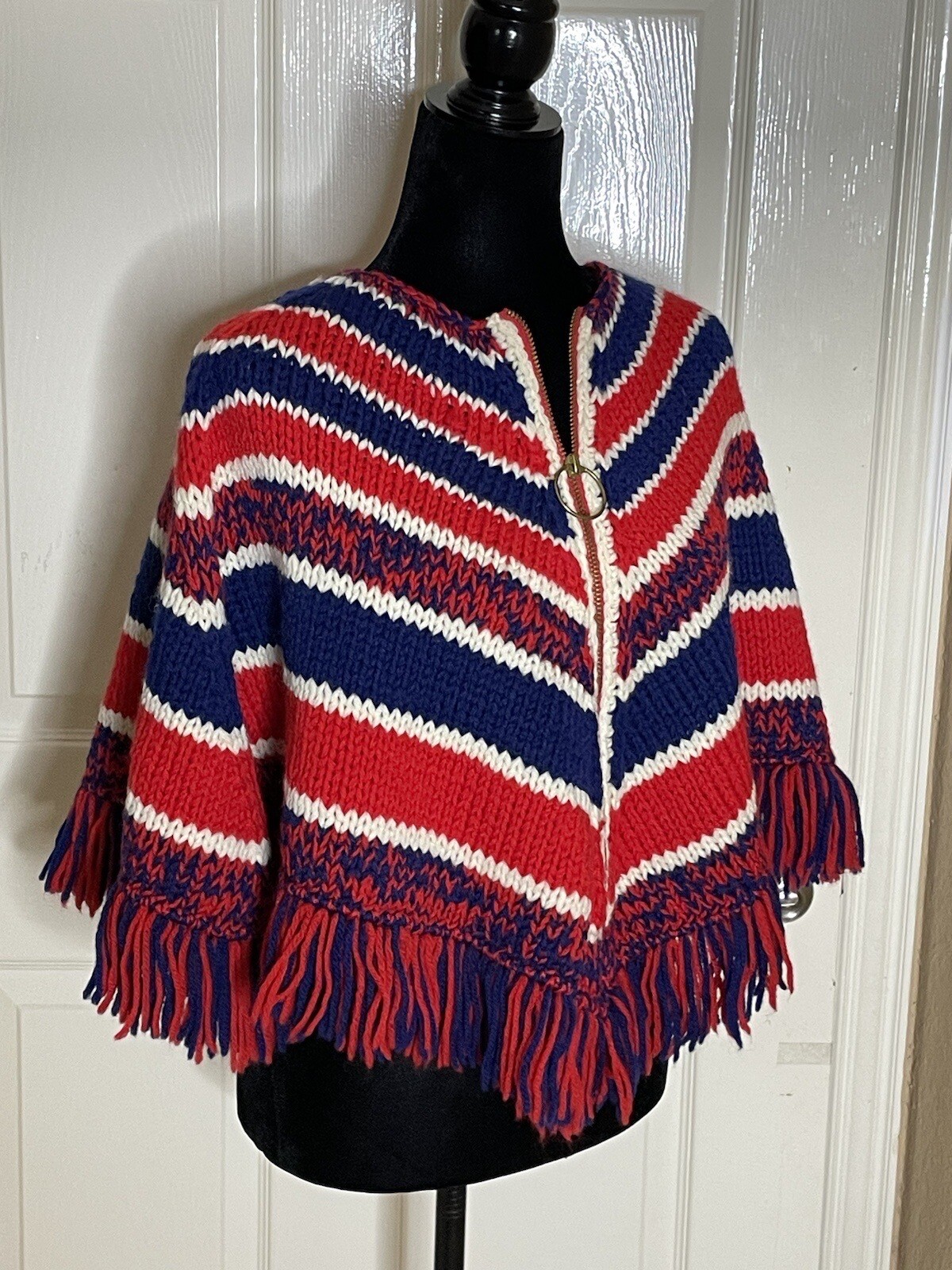 Handknitted Patchwork Wool Colorful Festival Boho… - image 3