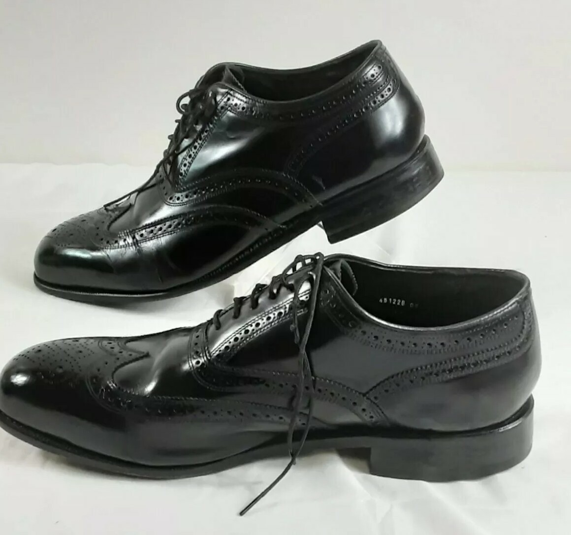 1987 Black Wingtips Florsheim Imperial Size 11 Florsheim Imperial Black Wingtip Dress Shoes Lace 923… - Gem main image 3