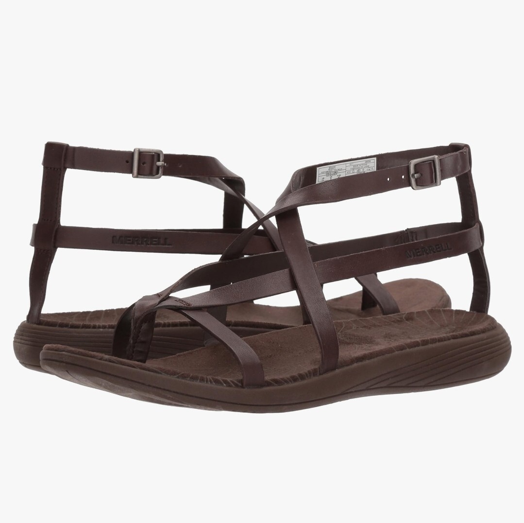 Sandali da donna Merrell Duskair Seaway in pelle marroni taglia 11M