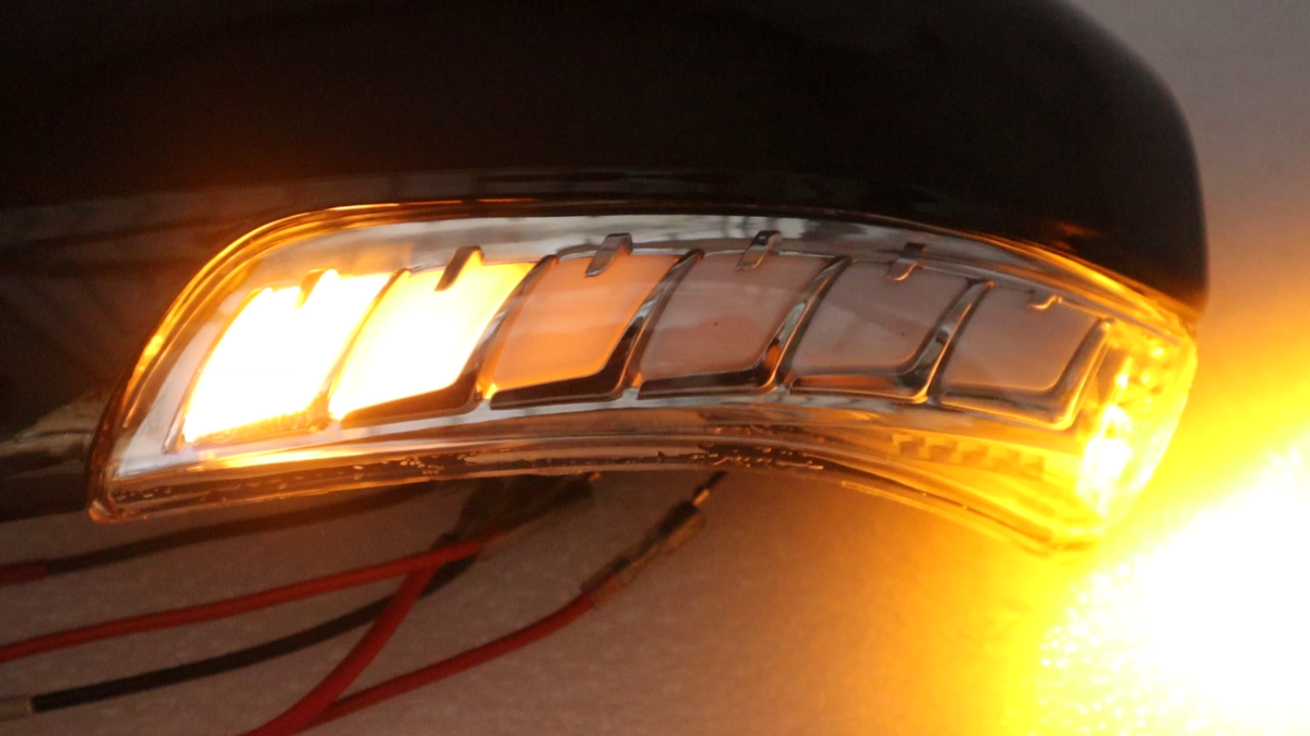 LED mirror cover sequential turn signal light-Black for TOYOTA