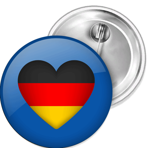 Deutsches Herz auf blau wahlen Button Anstecker Aufkleber Auto-Magnet Aufnäher - Bild 1 von 5