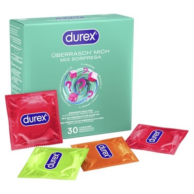 Durex Überrasch Mich Kondome Mixpack Probierpaket JGA 30er Großpackung (1x 30