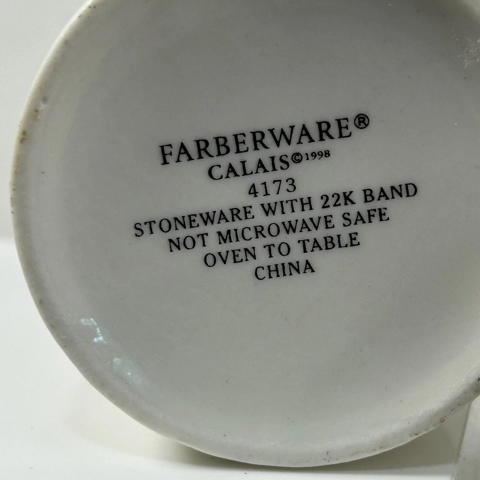 Juego de crema y azucarero Farberware Calais gres banda de oro 22K 38 Foto 4 de 4