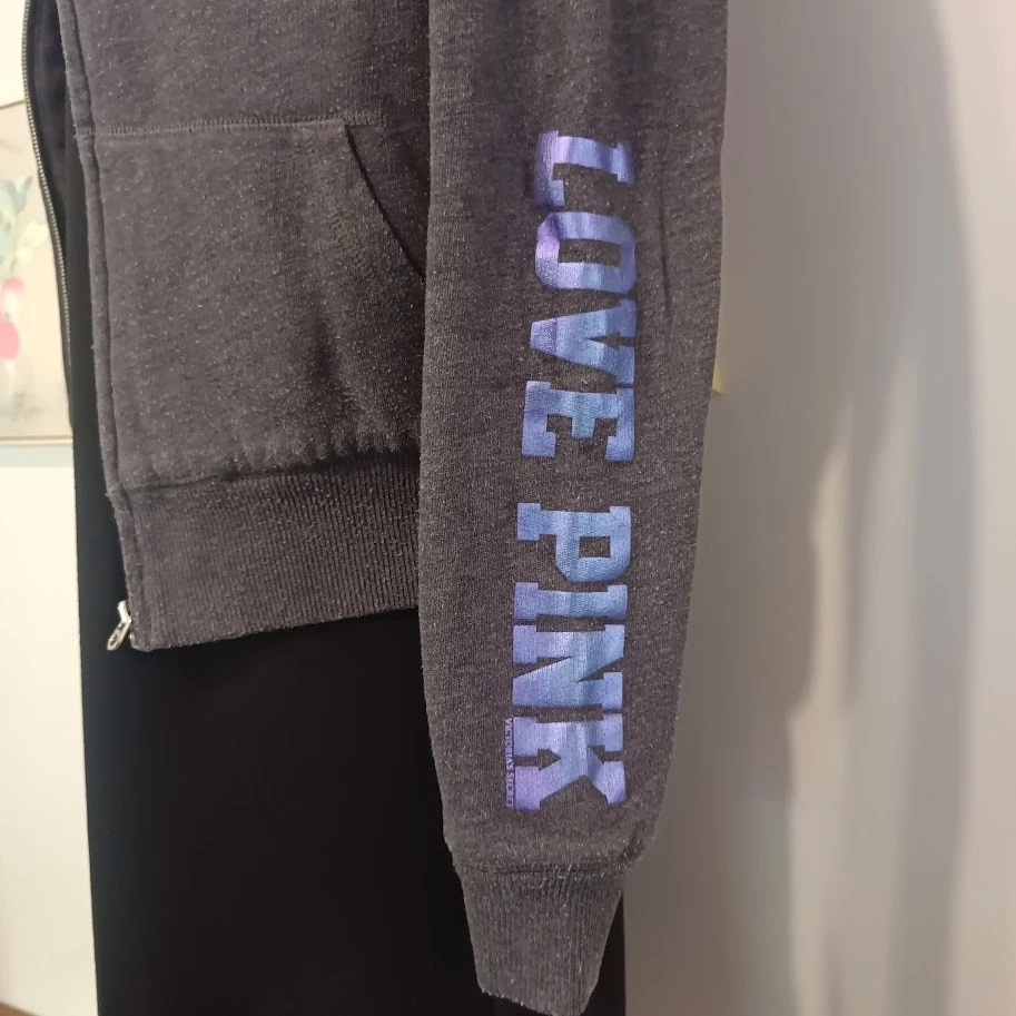 Victoria's Secret Pink Women's Hoodie Faux Fur VIKINGS NFL Football Logo XS - Image 3 of 4