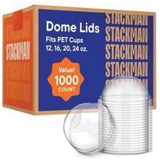 Clear PET Plastic Dome Lids With Straw Slot 1000-Pack Disposable Lids with ...