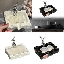 Cheese Themed Porcelain Soap with Bunny Figurine Ornament Sturdy Portable