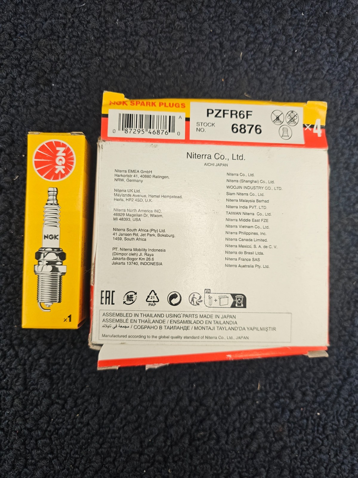 QTY 4 NGK 6876 PZFR6F Spark Plugs For 2003 Mazda Protege, Skidoo 600 HO E-TEC