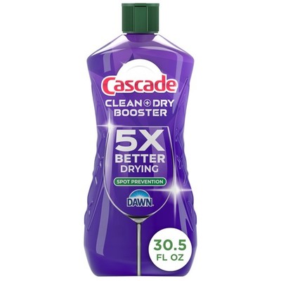 Cascade Rinse Aid Clean & Dry Booster Dishwasher Liquid Gel Detergent Pods
