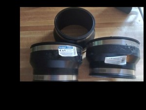 fernco fittings lot of 3 4" pipe to 4" clay, new genuine Fernco