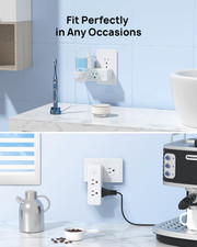 Outlet Extender with 360  Rotating Plug, 6 AC Outlet Splitter, Swivel Multi P...